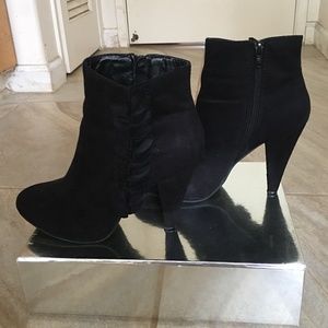 Fioni Black Suede Ankle Boots